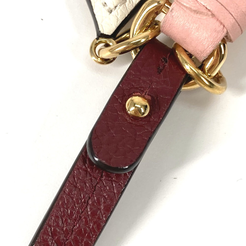 LOUIS VUITTON Bag charm M80244 leather Pink / White Fringe Monogram Flower Bijoux Sack Tassel
