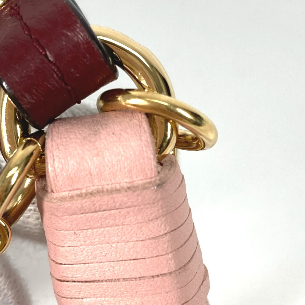 LOUIS VUITTON Bag charm M80244 leather Pink / White Fringe Monogram Flower Bijoux Sack Tassel
