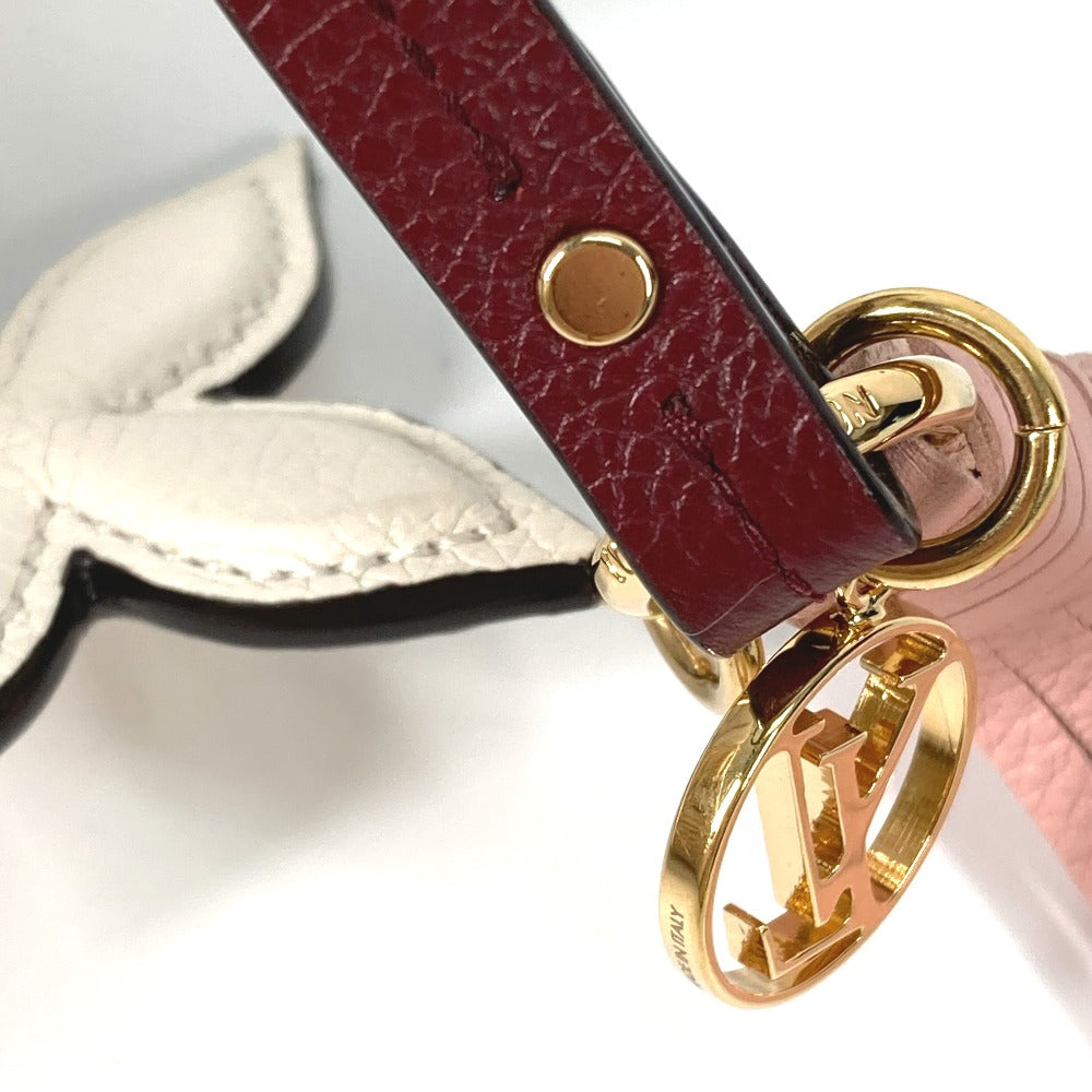 LOUIS VUITTON Bag charm M80244 leather Pink / White Fringe Monogram Flower Bijoux Sack Tassel