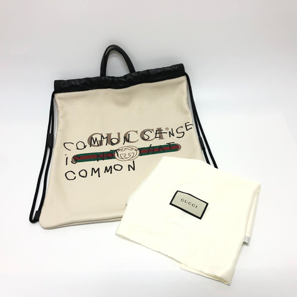 GUCCI Backpack 494053 leather White type Coco capitan Drawstring Women(Unisex) Used