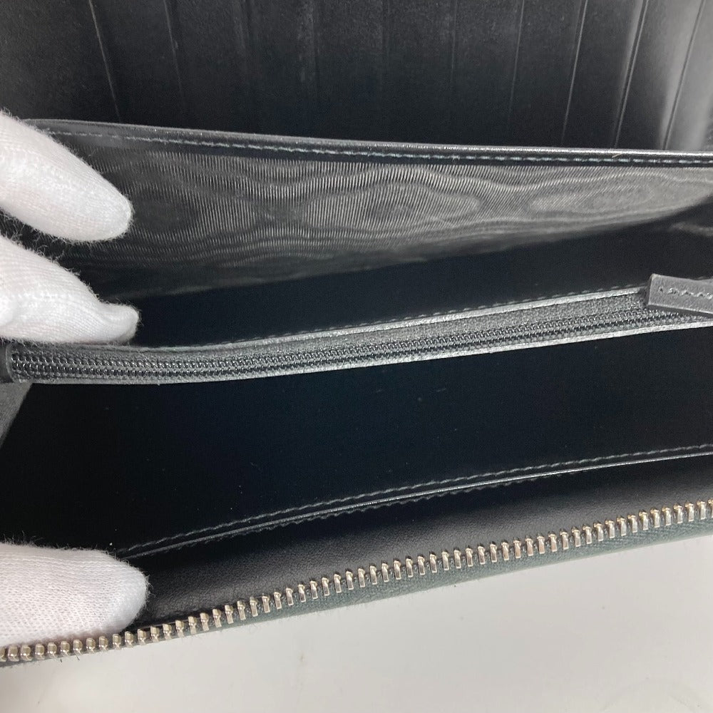 GUCCI Long Wallet Purse 625563 leather black GG embossed long wallet Travel case mens Used