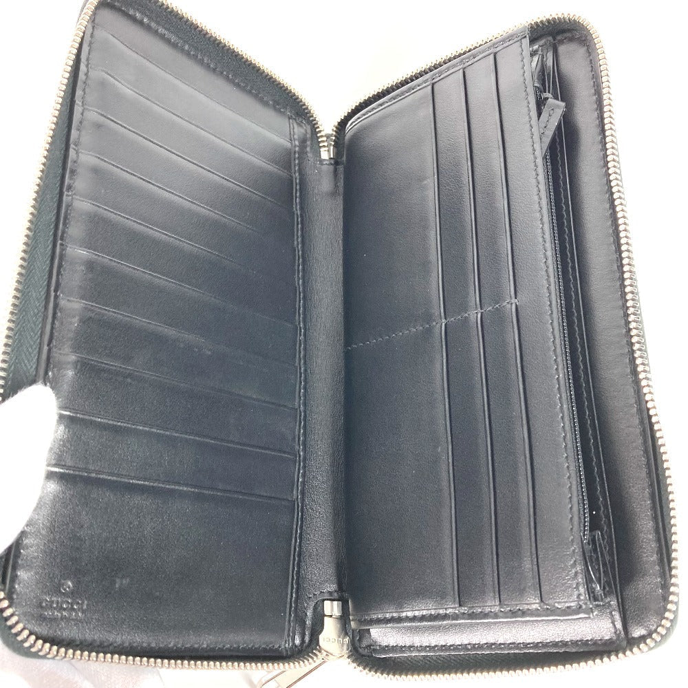 GUCCI Long Wallet Purse 625563 leather black GG embossed long wallet Travel case mens Used