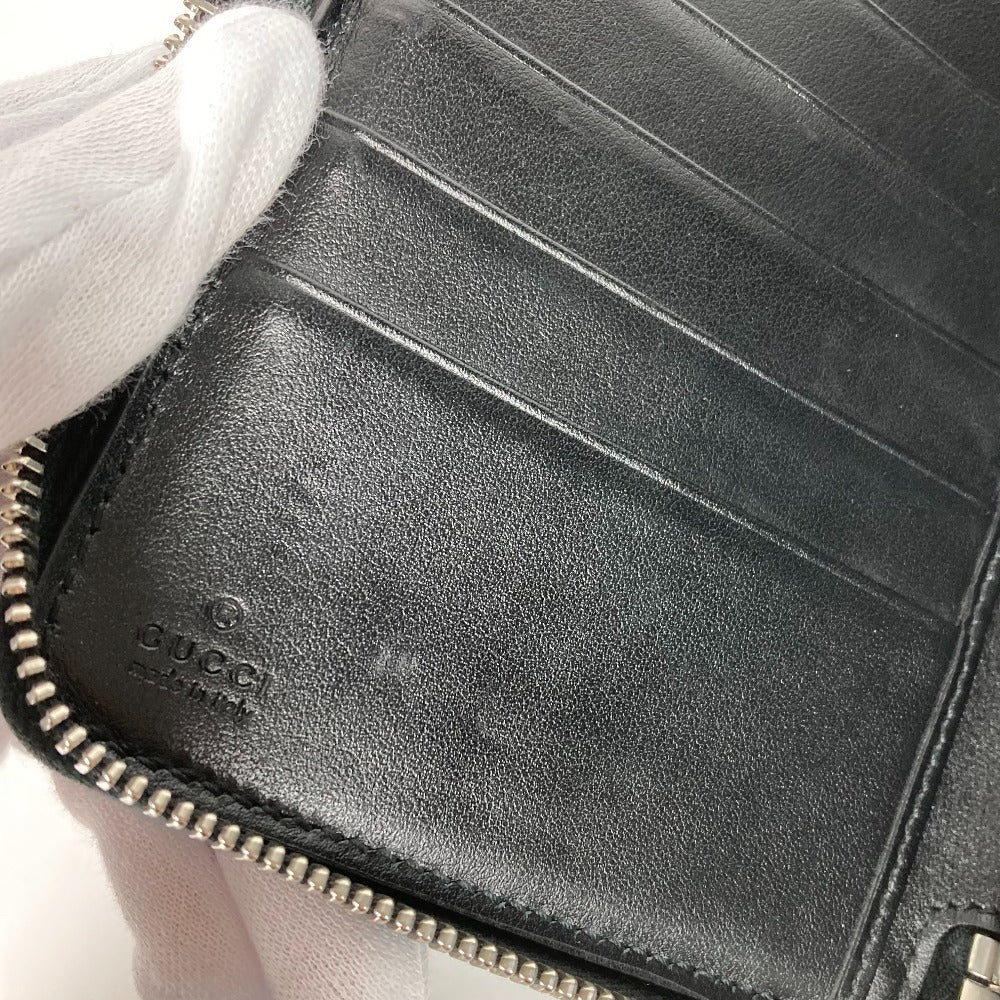 GUCCI Long Wallet Purse 625563 leather black GG embossed long wallet Travel case mens Used