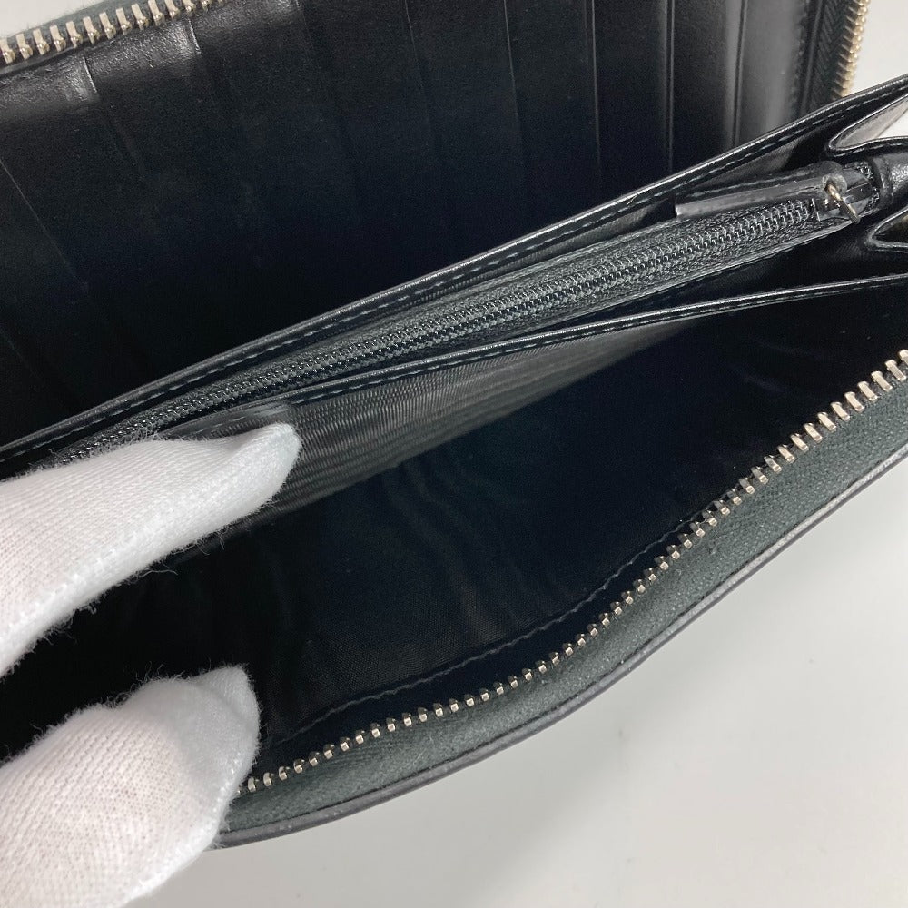 GUCCI Long Wallet Purse 625563 leather black GG embossed long wallet Travel case mens Used