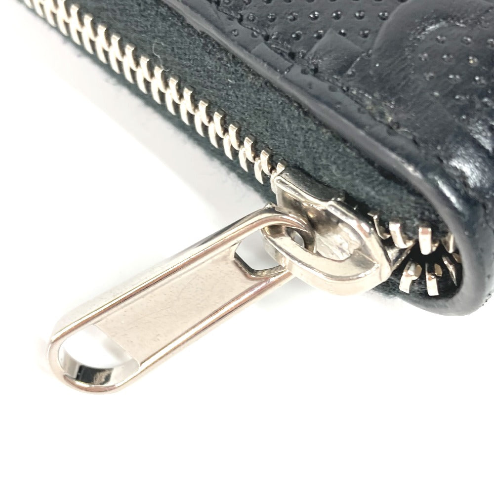 GUCCI Long Wallet Purse 625563 leather black GG embossed long wallet Travel case mens Used
