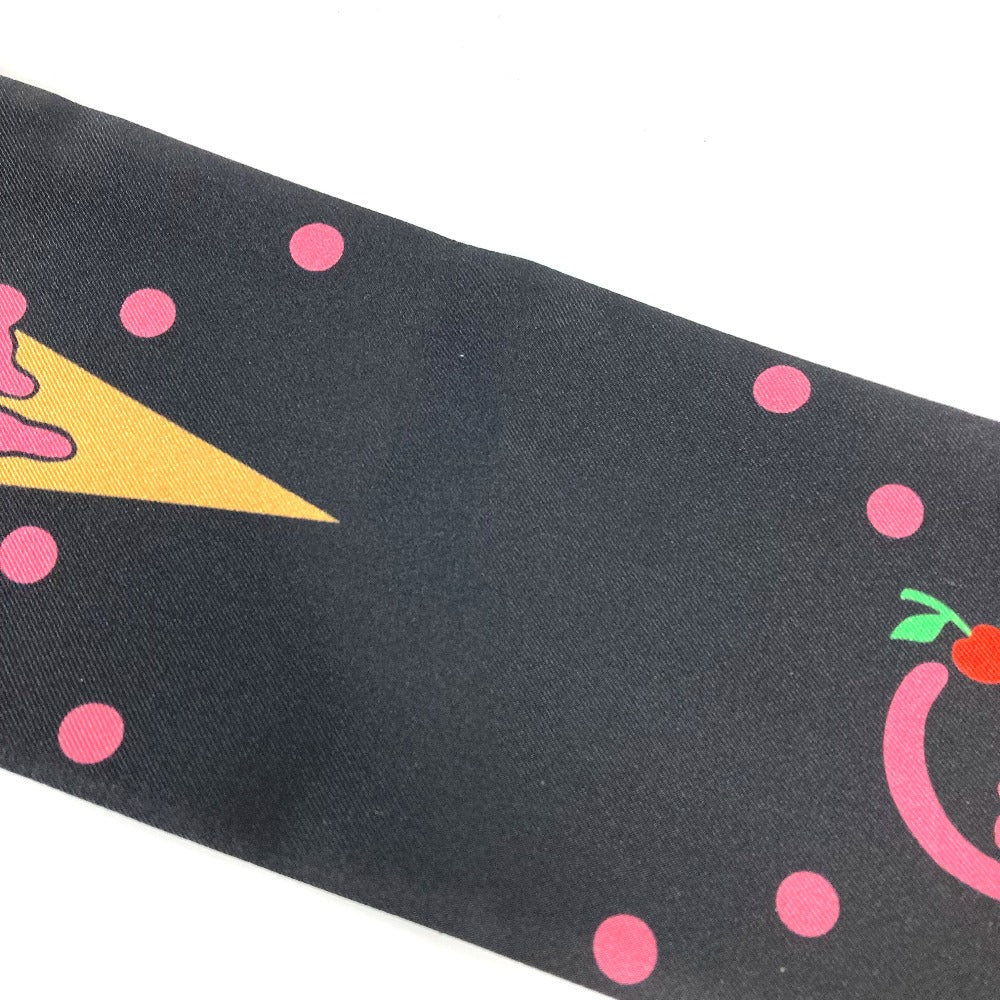 GUCCI scarf 732840 silk Black x red bandeau scarf Cherry Ice Cream Women Used