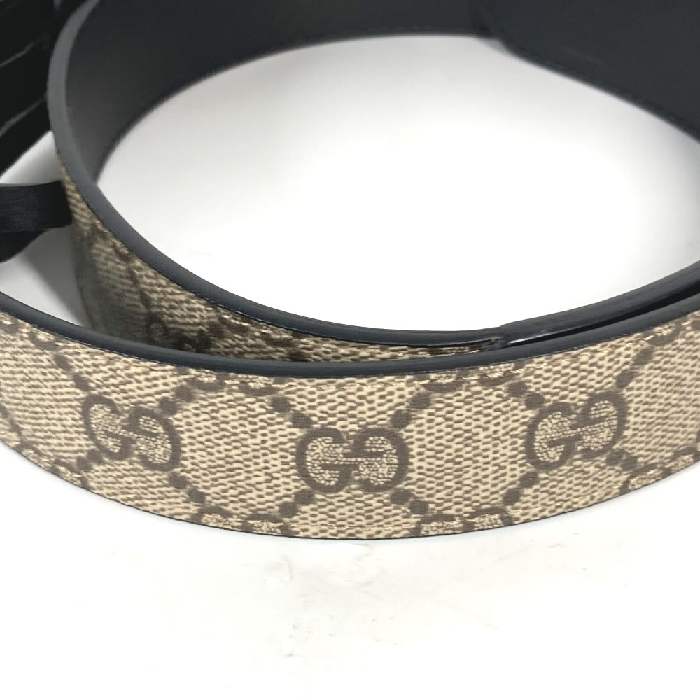 GUCCI belt 625839 GG Supreme Canvas beige Double G buckle Women 70 Used