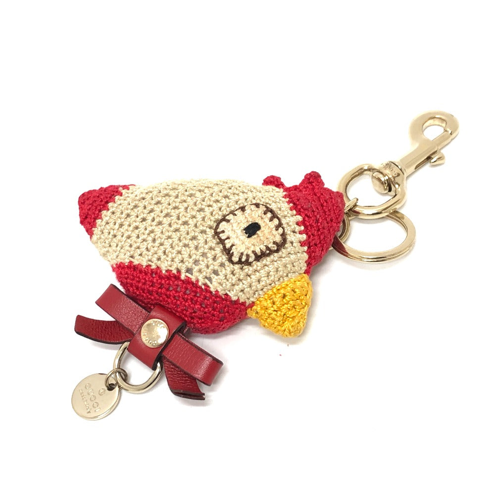 GUCCI Bag charm knit beige Chicken