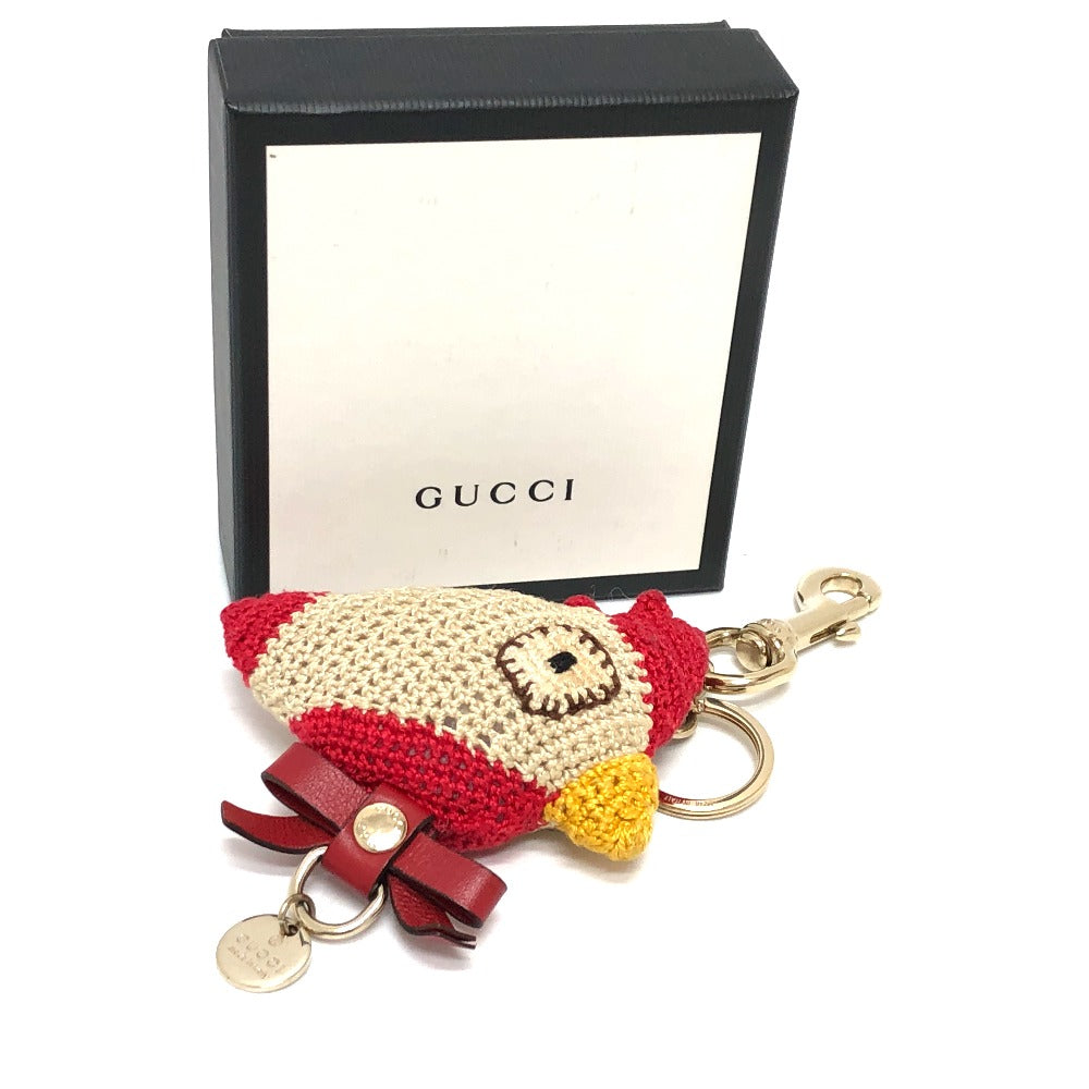 GUCCI Bag charm knit beige Chicken