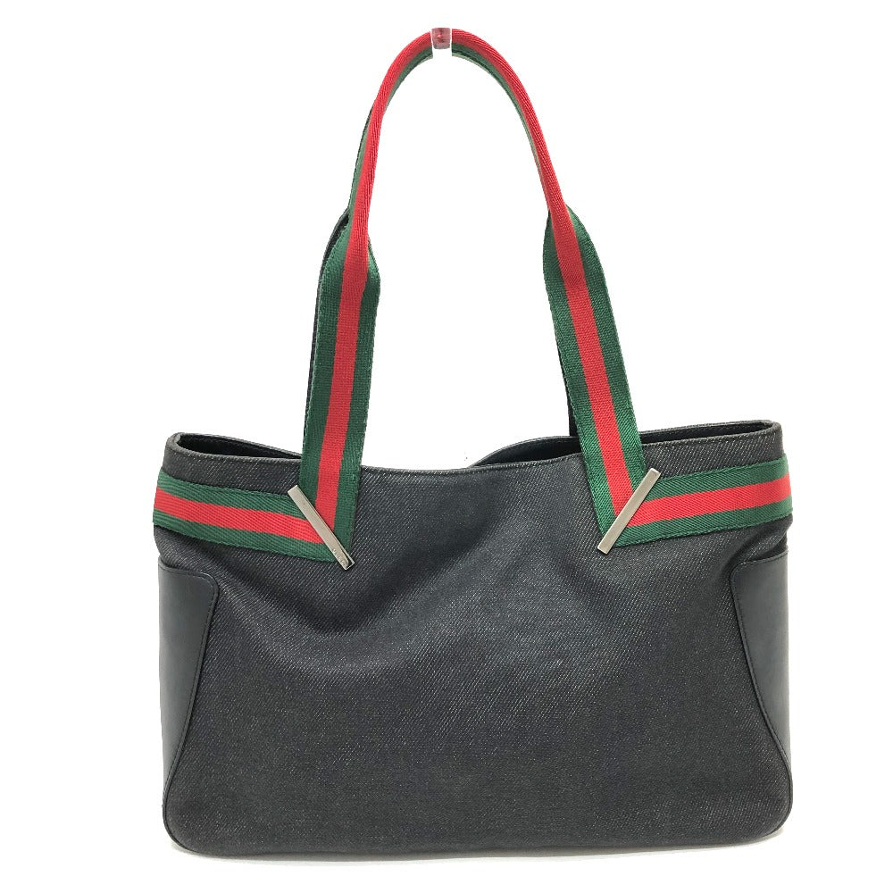 GUCCI Handbag 73983 canvas black Sherry line Webbing Women Used
