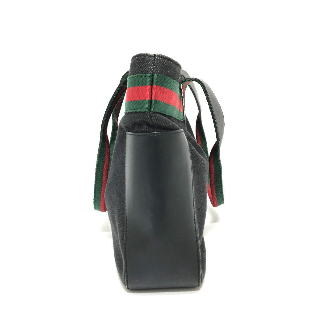 GUCCI Handbag 73983 canvas black Sherry line Webbing Women Used