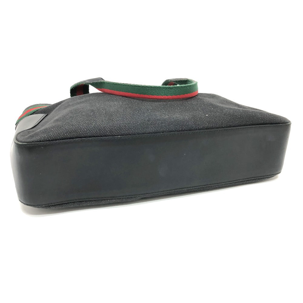 GUCCI Handbag 73983 canvas black Sherry line Webbing Women Used