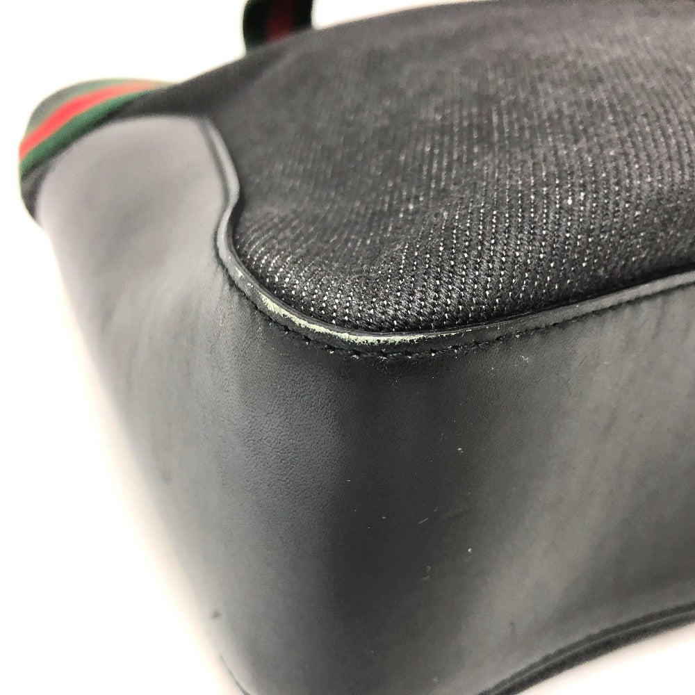 GUCCI Handbag 73983 canvas black Sherry line Webbing Women Used