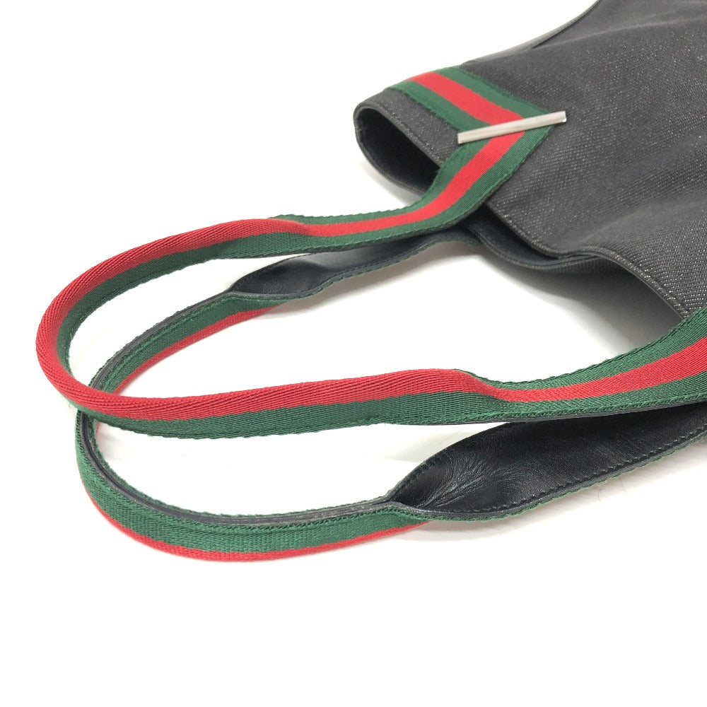 GUCCI Handbag 73983 canvas black Sherry line Webbing Women Used