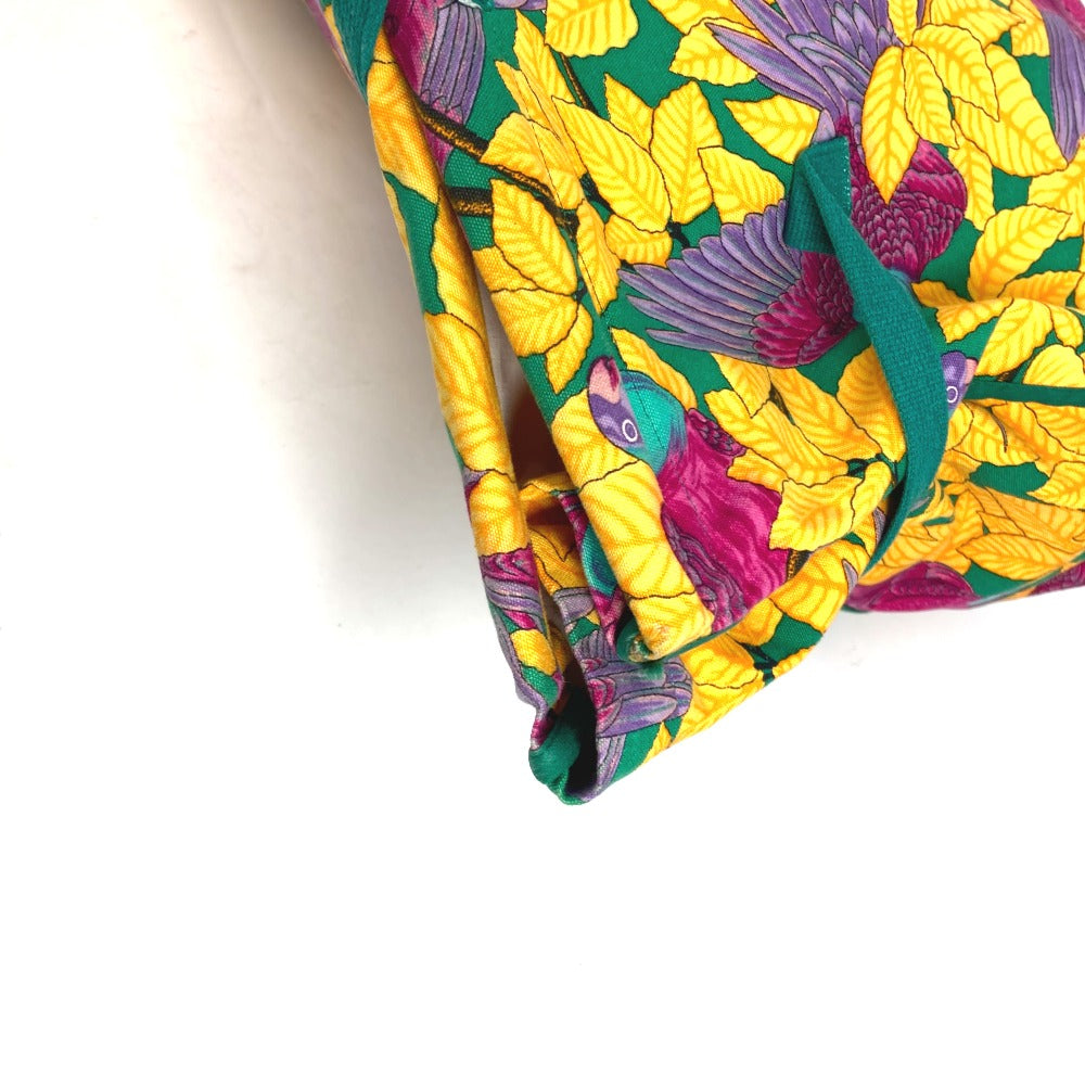 HERMES Shoulder Bag canvas green vintage Bird pattern Women Used
