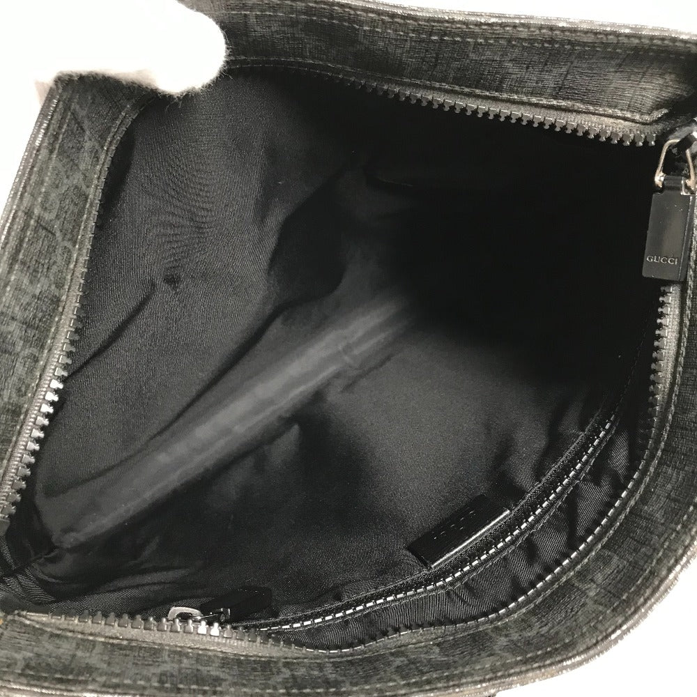 GUCCI Shoulder Bag 162904 GG Supreme Canvas black GG Supreme flat mens Used