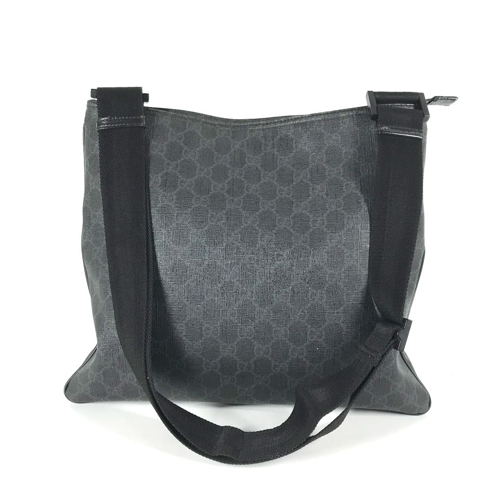 GUCCI Shoulder Bag 162904 GG Supreme Canvas black GG Supreme flat mens Used