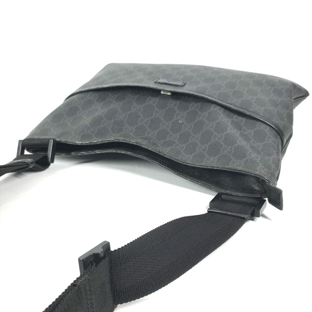 GUCCI Shoulder Bag 162904 GG Supreme Canvas black GG Supreme flat mens Used
