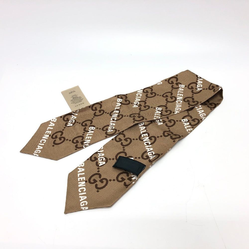 GUCCI scarf 676777 silk beige Maxi GG neck bow The Hacker Project Neck Bow Women Used