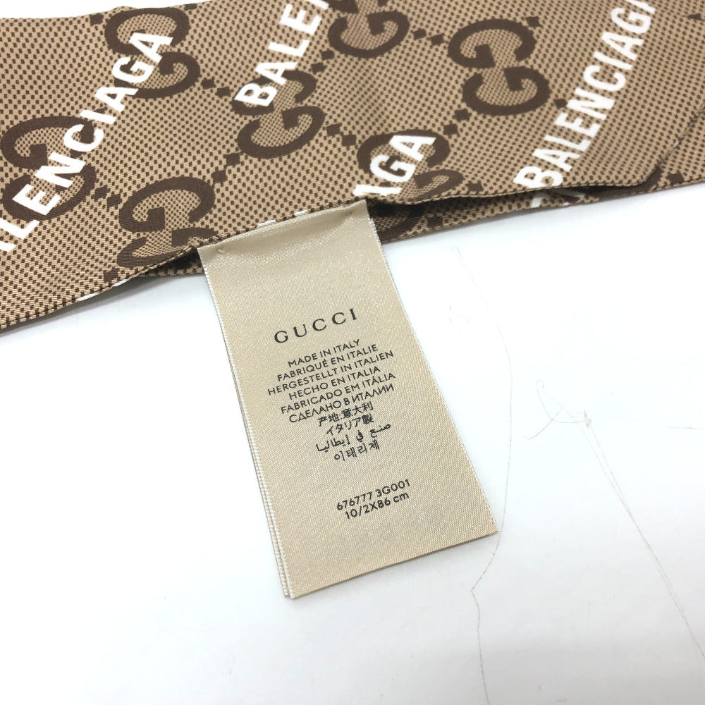GUCCI scarf 676777 silk beige Maxi GG neck bow The Hacker Project Neck Bow Women Used