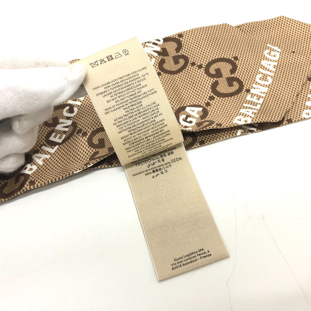 GUCCI scarf 676777 silk beige Maxi GG neck bow The Hacker Project Neck Bow Women Used