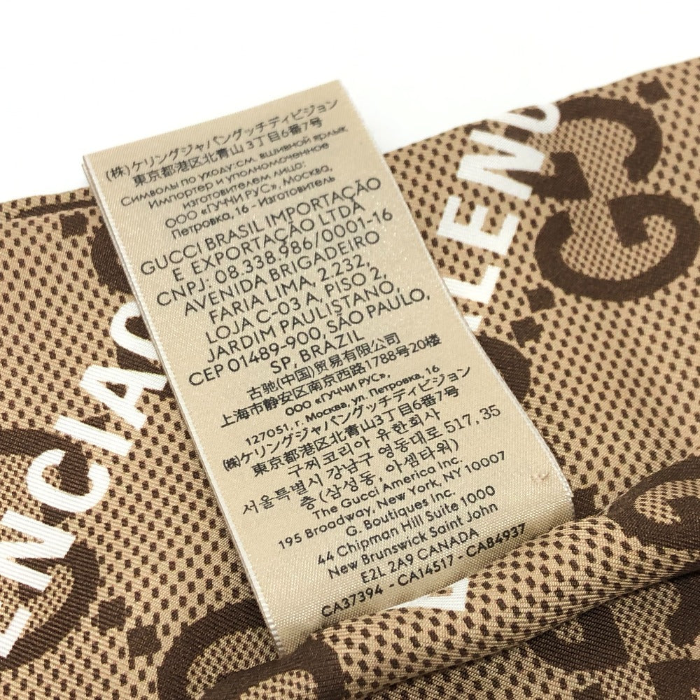 GUCCI scarf 676777 silk beige Maxi GG neck bow The Hacker Project Neck Bow Women Used