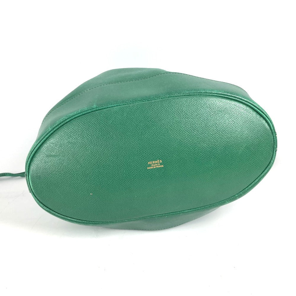 HERMES Shoulder Bag Courchevel green Drawstring Bag Crossbody Market GM Women Used