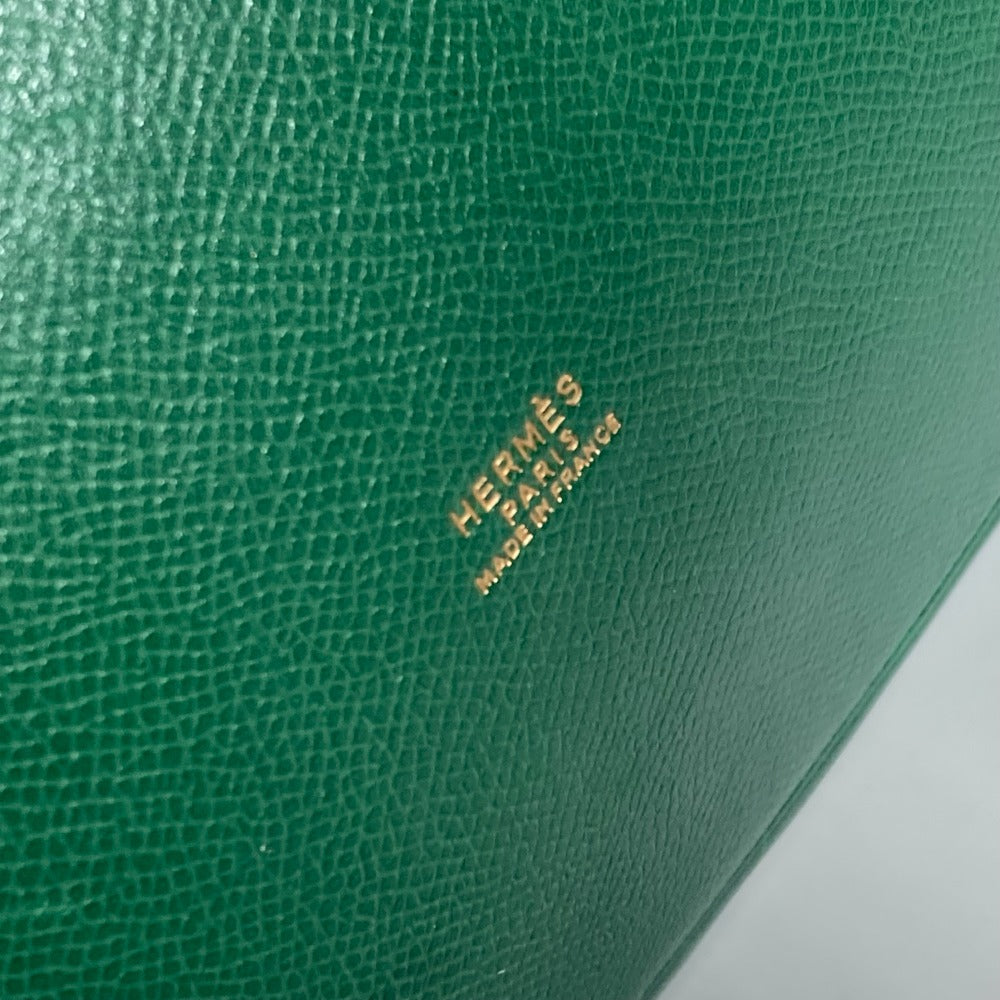 HERMES Shoulder Bag Courchevel green Drawstring Bag Crossbody Market GM Women Used
