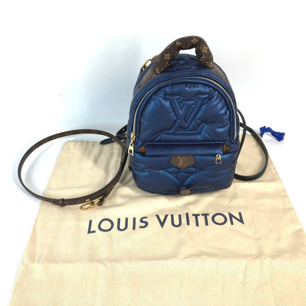LOUIS VUITTON Backpack M21060 Nylon, Monogram Canvas Navy monogram palm springs Backpack MINI