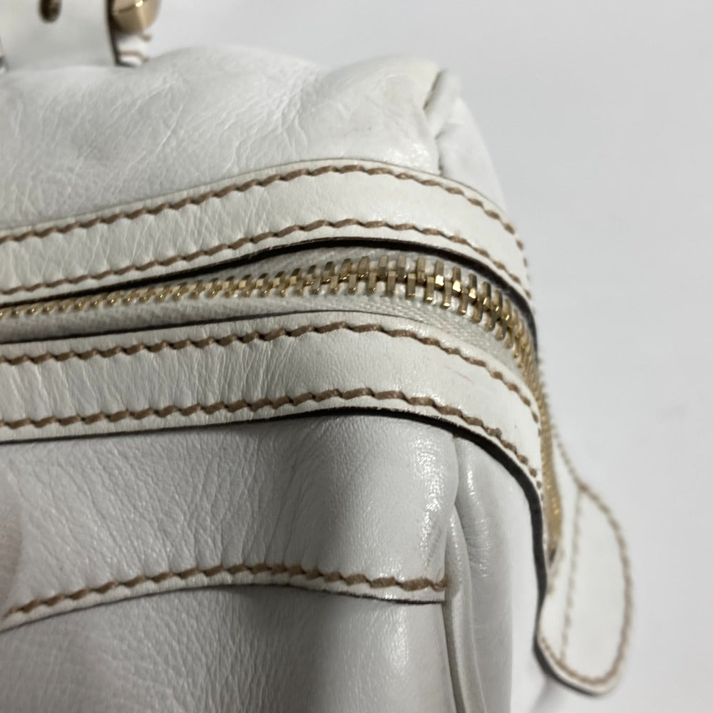 GUCCI Handbag 170009 leather white Double G GG Women Used