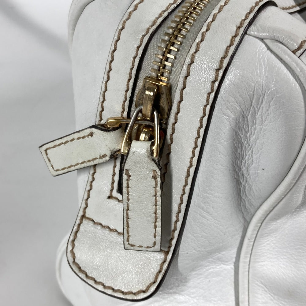 GUCCI Handbag 170009 leather white Double G GG Women Used