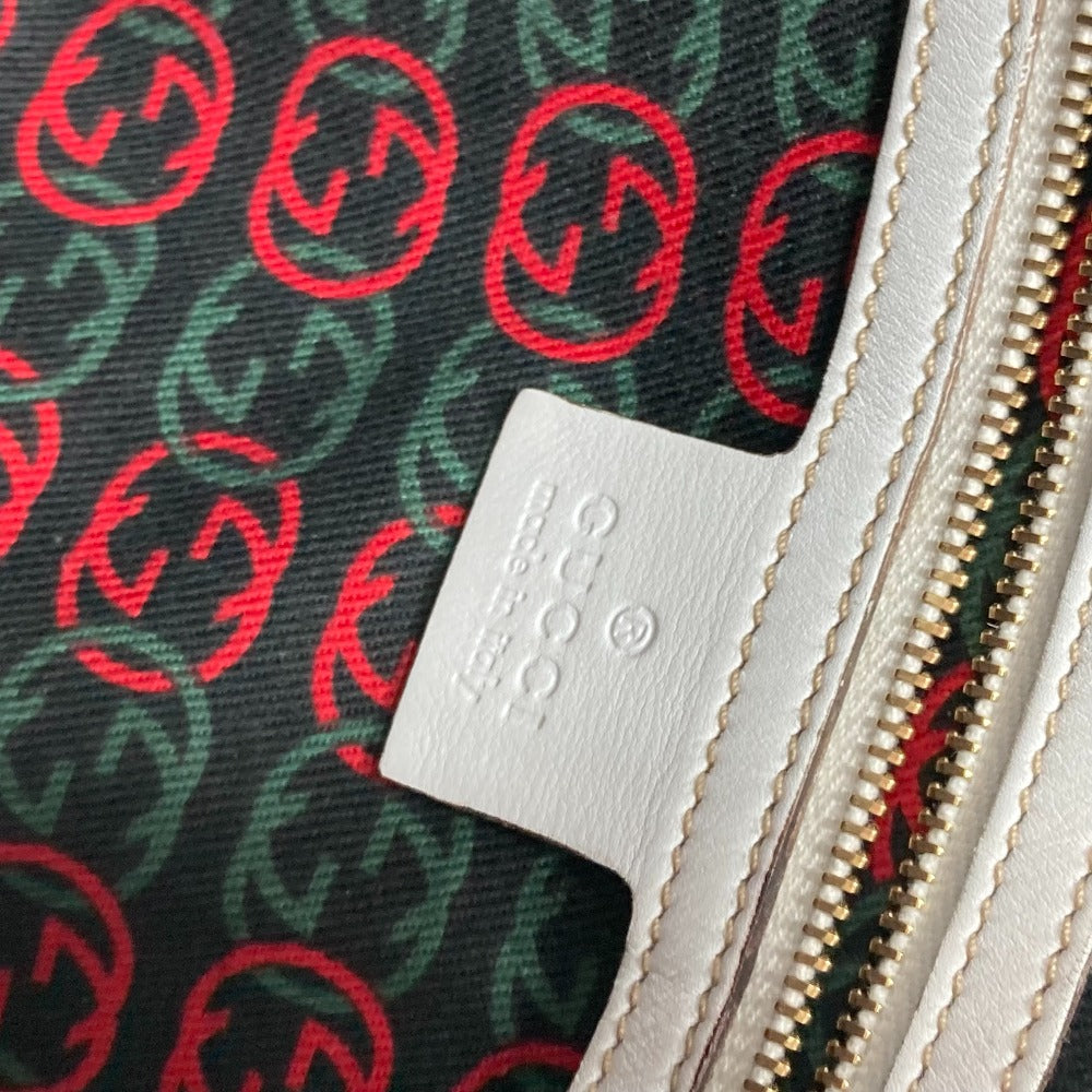 GUCCI Handbag 170009 leather white Double G GG Women Used
