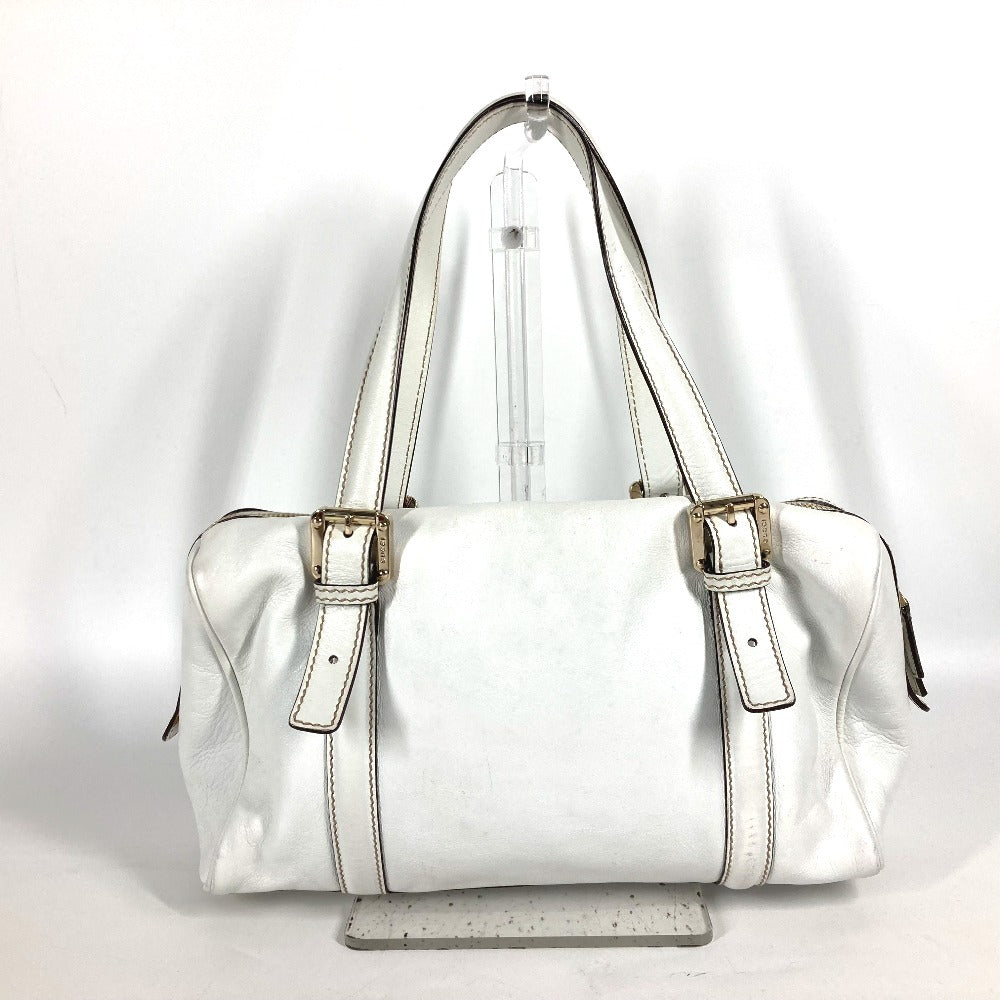 GUCCI Handbag 170009 leather white Double G GG Women Used
