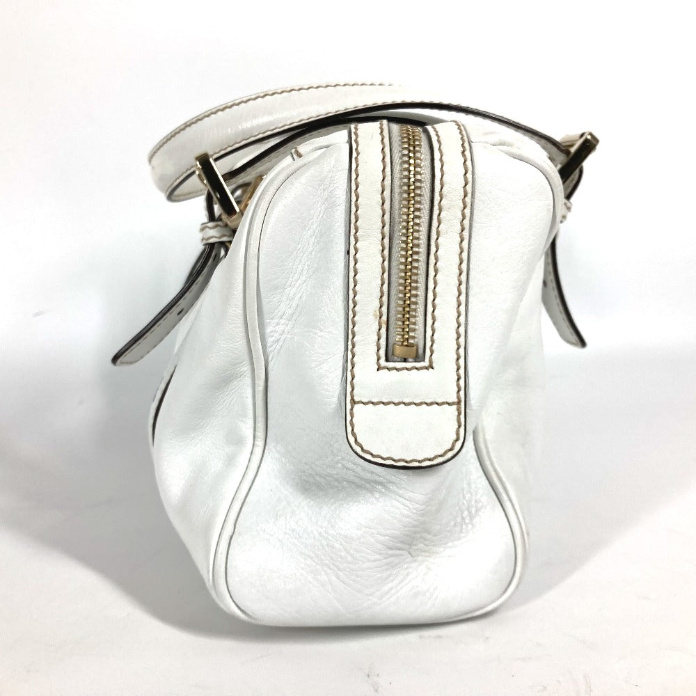 GUCCI Handbag 170009 leather white Double G GG Women Used