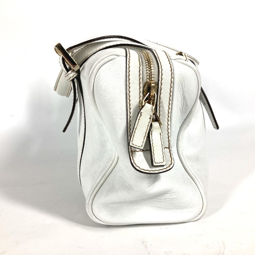 GUCCI Handbag 170009 leather white Double G GG Women Used