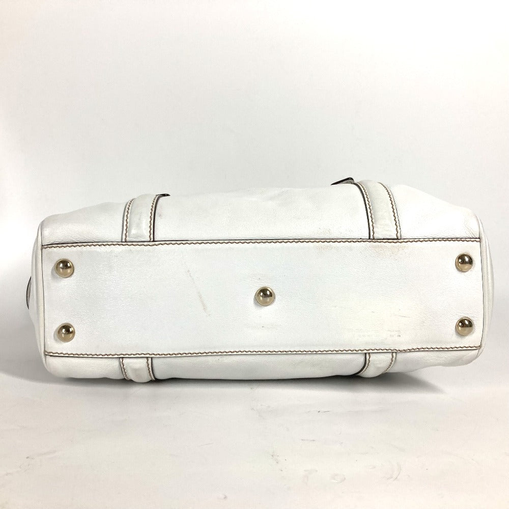 GUCCI Handbag 170009 leather white Double G GG Women Used