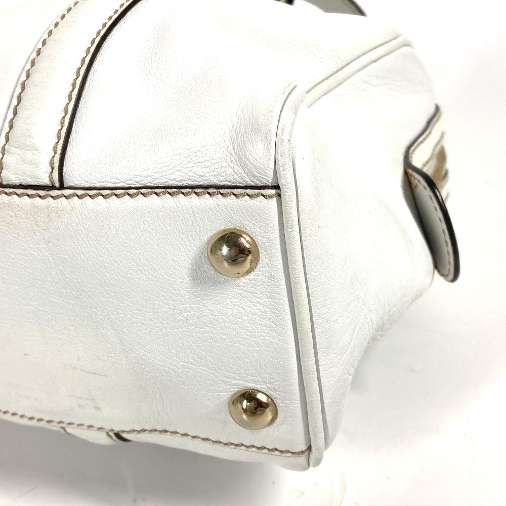 GUCCI Handbag 170009 leather white Double G GG Women Used