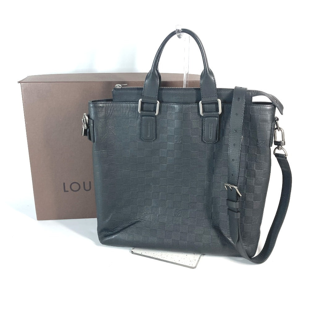 LOUIS VUITTON Business bag  N41561 Damier Anfini Leather black Damier Anfini Daily Tote