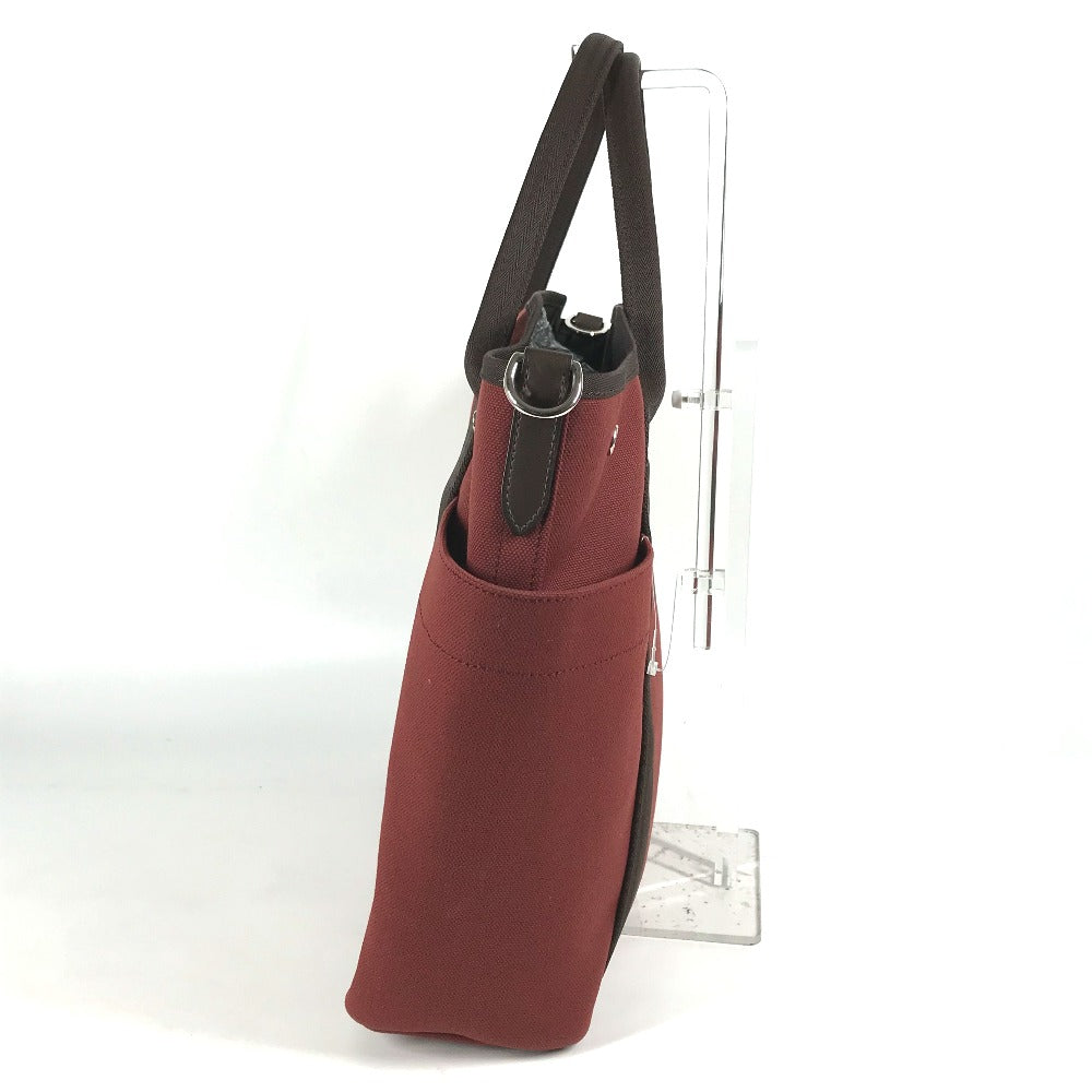 HERMES Tote Bag canvas Red Sac de Pansage Groom
