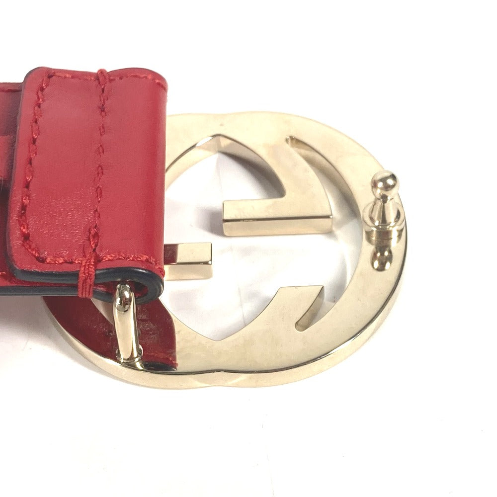 GUCCI belt 546386 leather gold GG Interlocking G Women 85 Used