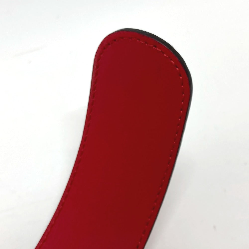 GUCCI belt 370543 leather Red Interlocking G Double G unisex(Unisex) 85 Used