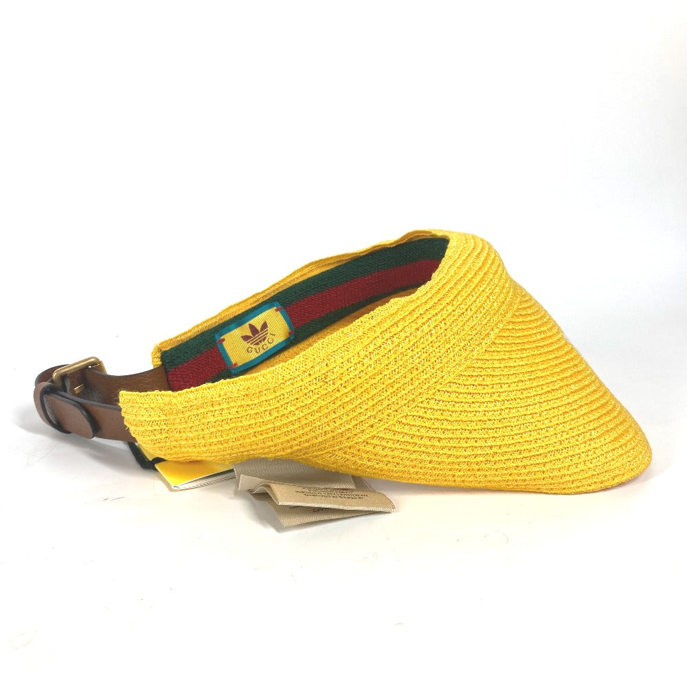 GUCCI Sun visor 696481 Raffia yellow Adidas adidas collaboration logo Sherry Line unisex(Unisex) S Used