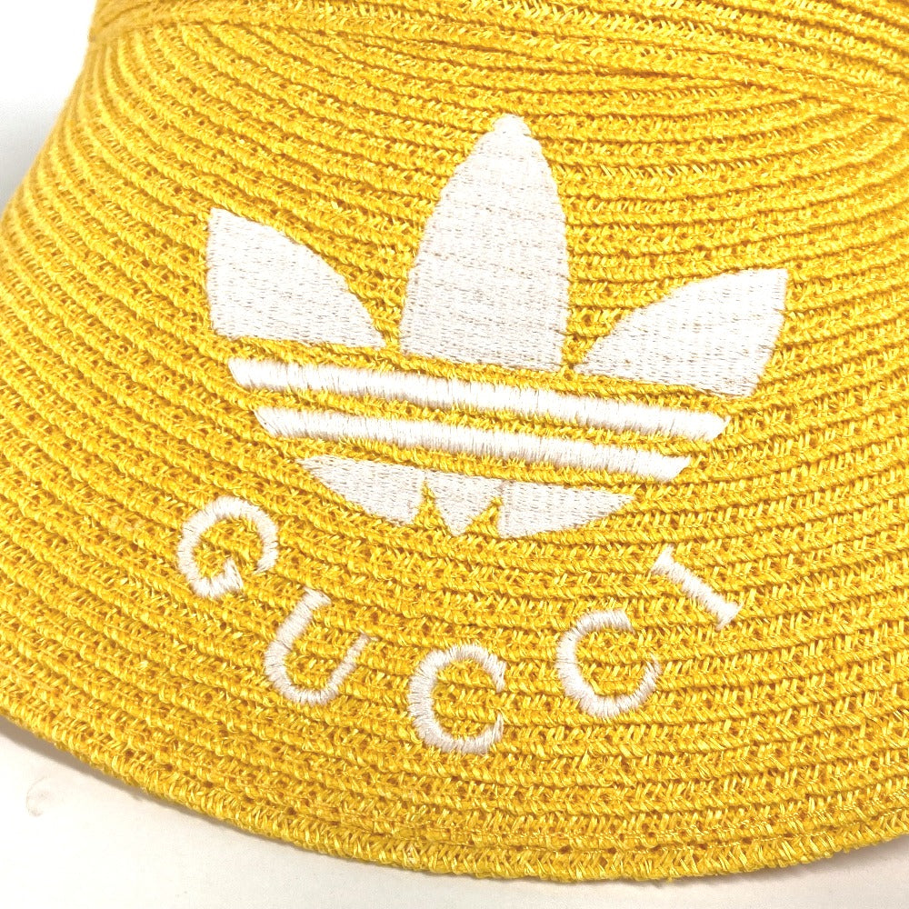 GUCCI Sun visor 696481 Raffia yellow Adidas adidas collaboration logo Sherry Line unisex(Unisex) S Used
