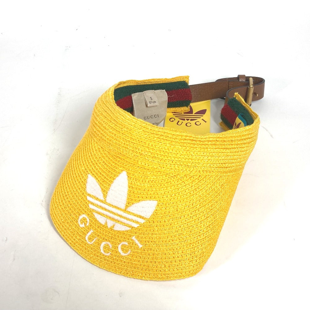 GUCCI Sun visor 696481 Raffia yellow Adidas adidas collaboration logo Sherry Line unisex(Unisex) S Used