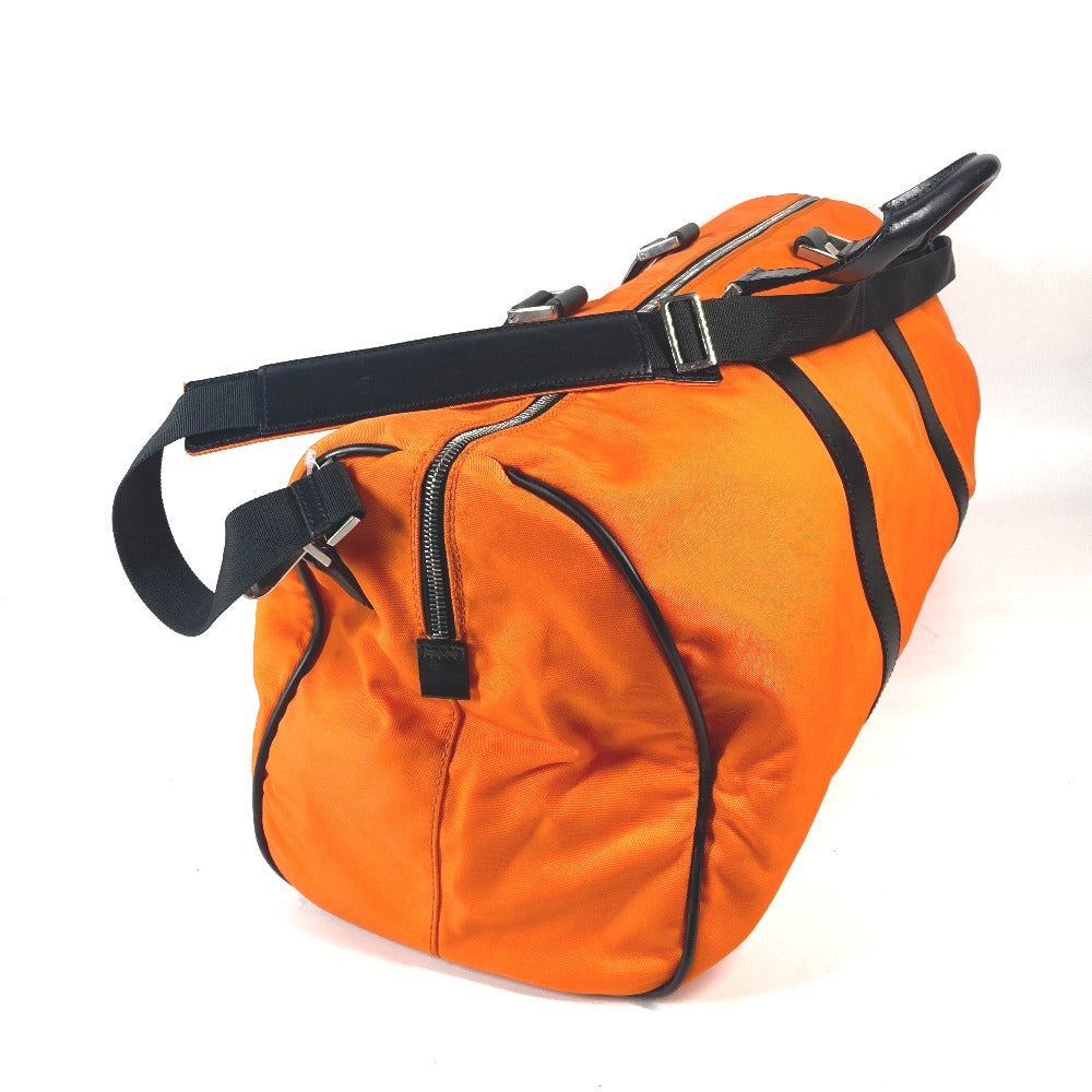 GUCCI Boston Duffel bag 012 0399 Leather / nylon Orange 2WAY Bag Shoulder Bag Bicolor logo
