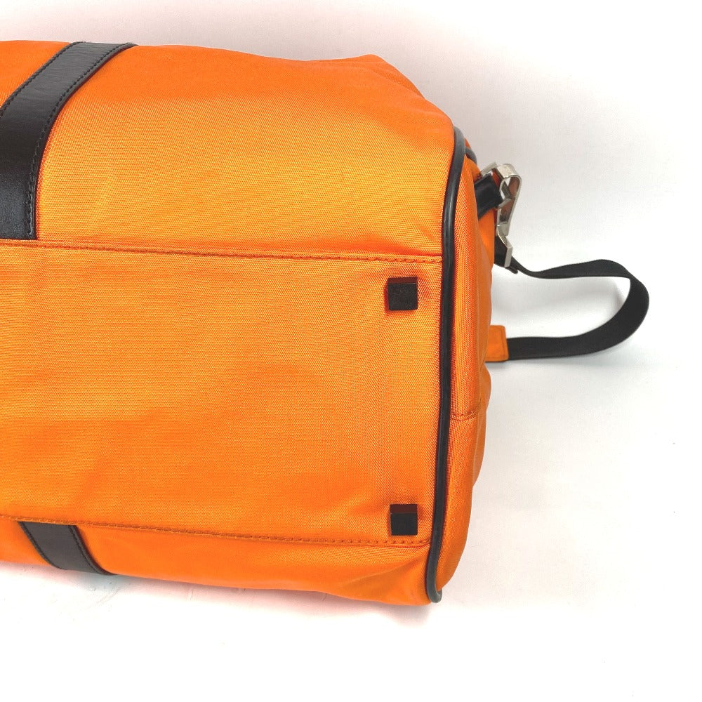 GUCCI Boston Duffel bag 012 0399 Leather / nylon Orange 2WAY Bag Shoulder Bag Bicolor logo