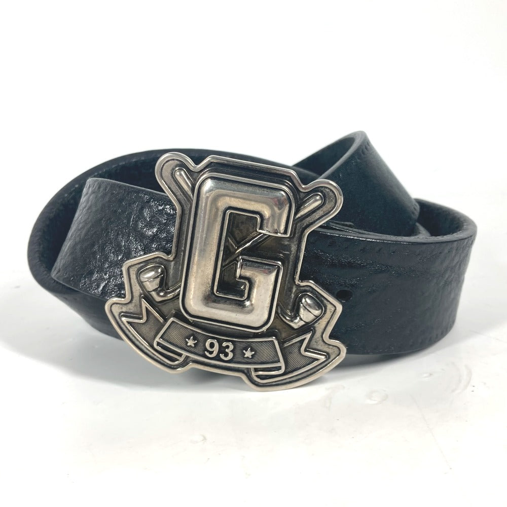 GUCCI belt 223896 leather black G logo buckle 85