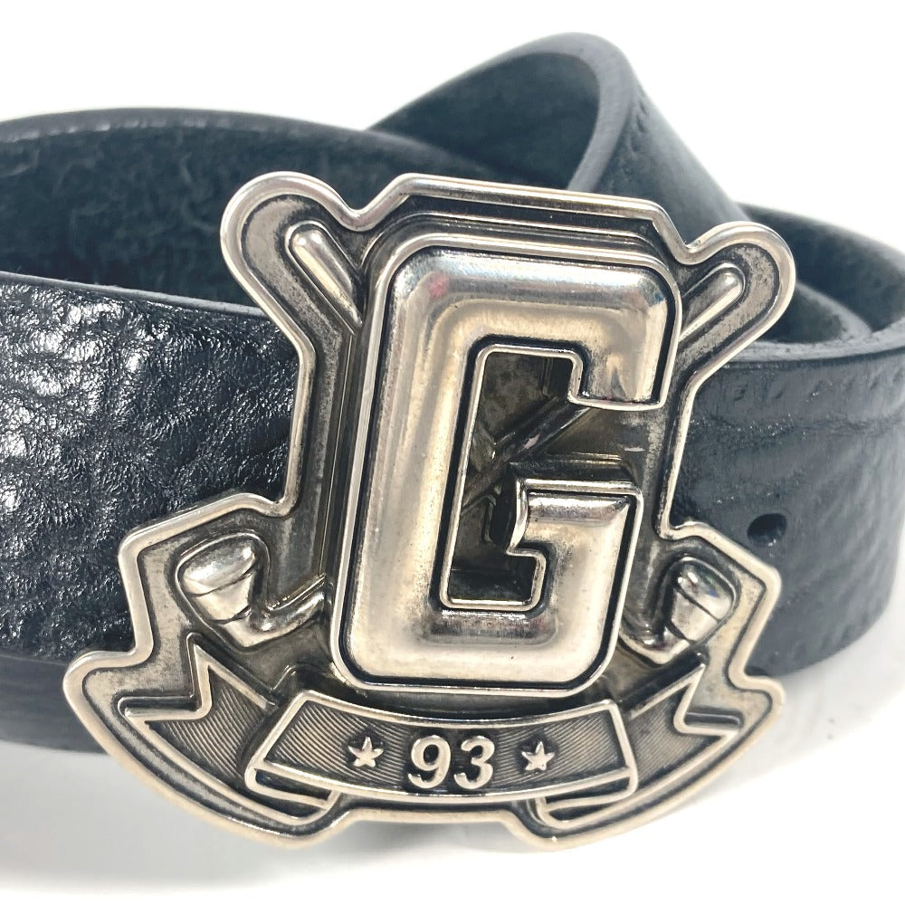 GUCCI belt 223896 leather black G logo buckle 85