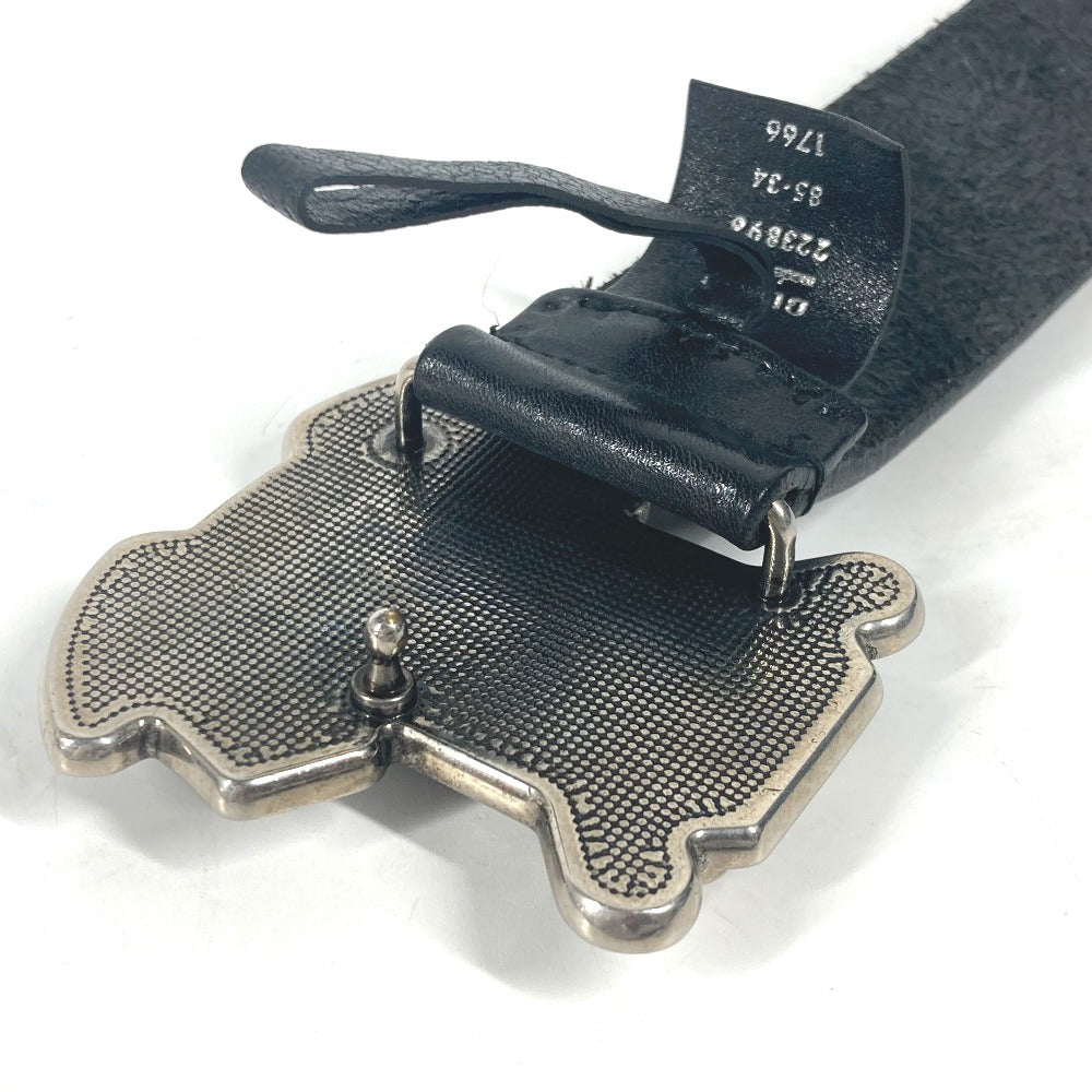 GUCCI belt 223896 leather black G logo buckle 85