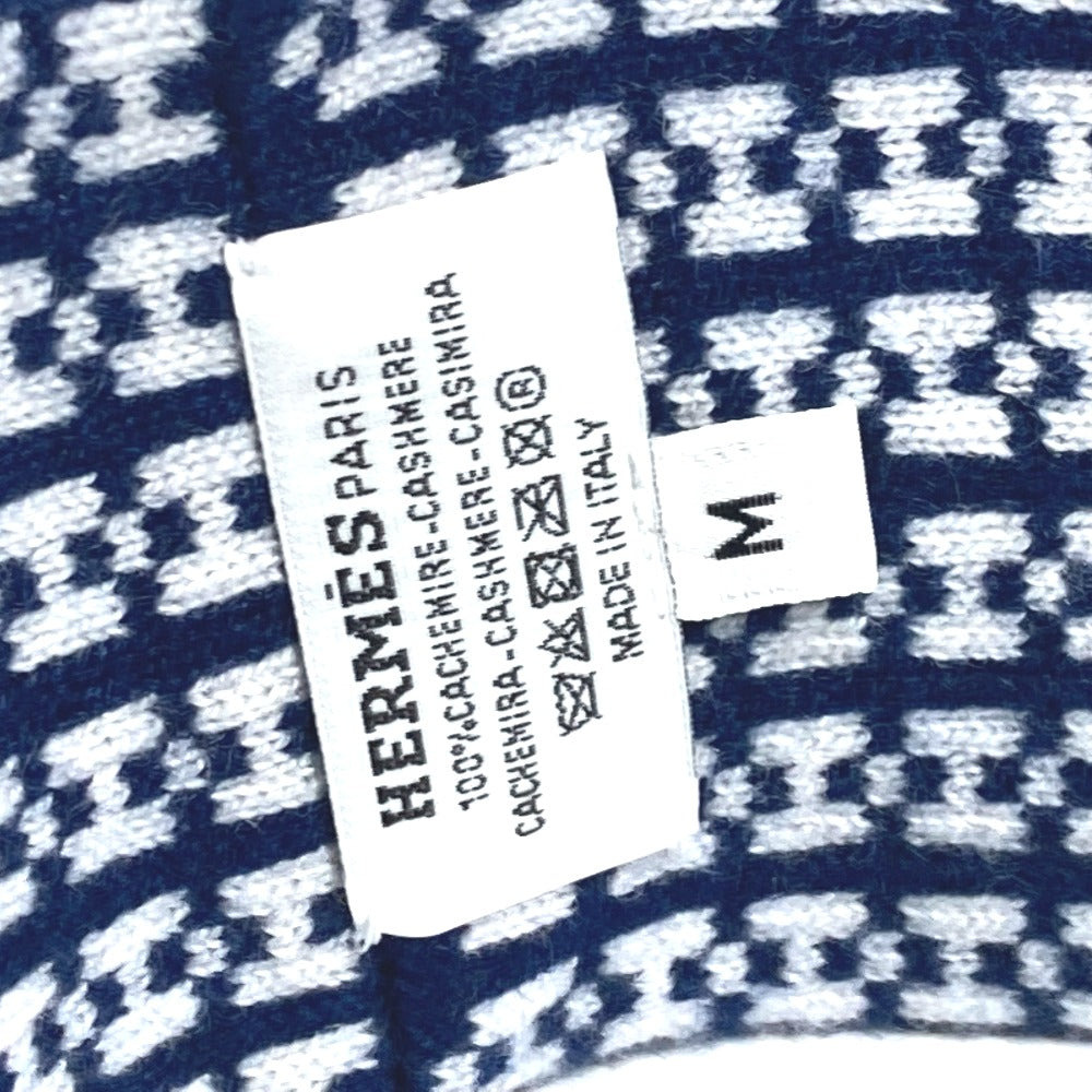 HERMES cashmere Navy By color H logo